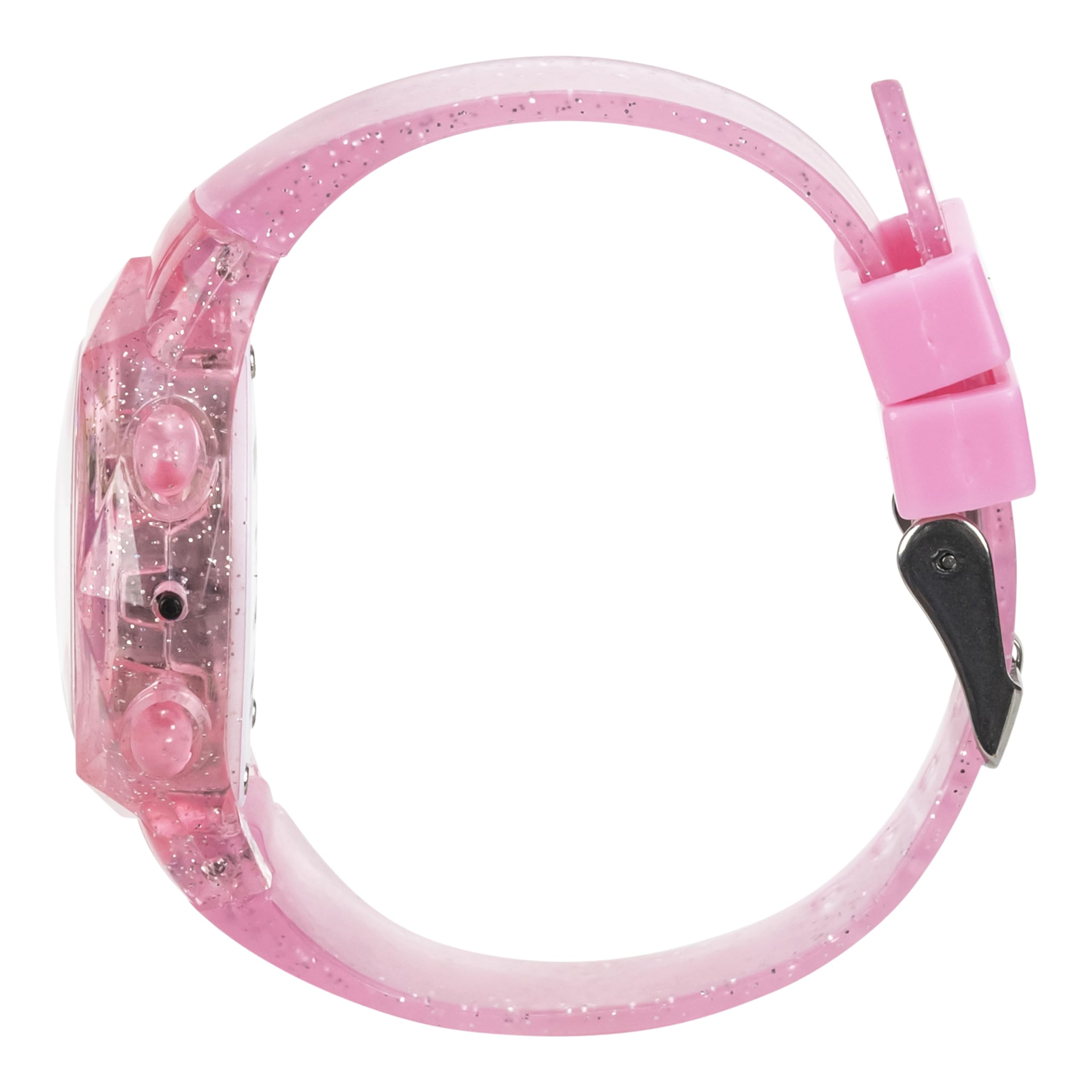 Accutime Hello Kitty Digital LCD Quartz Kids Pink Watch for Girls with Pink Glitter Hello Kitty and Friends Band Strap (Model: HK4168AZ)