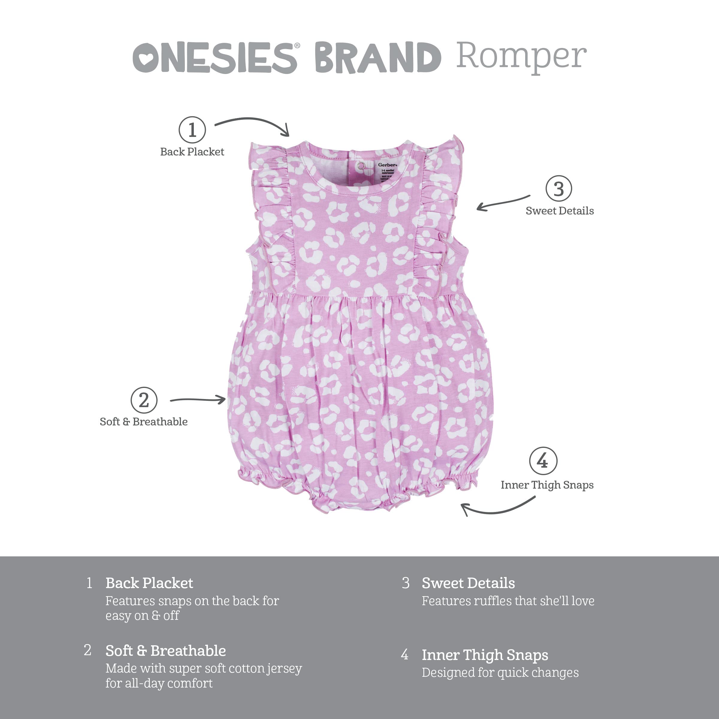 Onesies Brand baby-girls 3-pack Romper
