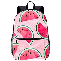 Watercolor Watermelon Fruit 17 Inch Laptop Backpack Large Capacity Daypack Travel Shoulder Bag for Men&Women