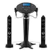 Singing Machine iSM1030BT Bluetooth Karaoke Pedestal, Karaoke Machine with Speakers, Black