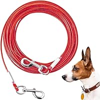 Tie Out Cable for Dogs,10/20/30/50/100FT Dog Leads for Yard Chew Proof,Heavy Duty Dog Tie Out Cable for Large Dogs Up to 250lbs,Durable Dog Runner Tether Line for Outdoor,Yard