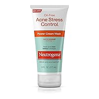 Neutrogena Oil-Free Acne Stress Control Power-Cream Wash, Multi, Cucumber, 6 Ounce