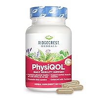 Ridgecrest Herbals PhysiQOL, Mobility Supplement with Boswelia and Tumeric, Mobility Support for Joint Comfort for Back, Knees, and Hands (60 Vegan Caps, 30 Serv)