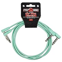 Lil Pigs 3 ft Low Profile Patch Cables 2 Pack, Seafoam Green