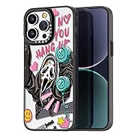 Compatible for iPhone 15 Pro Case Cute Aesthetic - Durable Fashion Funny Phone Case - Girly Scream Skeleton Skull Pattern Print Cover Design for Woman Girl 6.1 inches Black