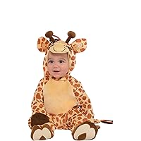 amscan Junior Giraffe Halloween Costume for Babies, 6-12 Months, with Spotted Jumpsuit, Hood and Hoove Booties