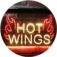 ADVPRO Hot Wings Fast Food Shop Open Display Dual Color LED Neon Sign Red & Yellow 16