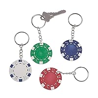 Fun Express Poker Chip Key Chain, Set of 12 - Party Favors