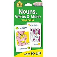 School Zone - Nouns, Verbs & More Game Cards - Ages 6+, Grammar, Parts of Speech, Word-Picture Association, Sentence Structures, and More (School Zone Game Card Series)