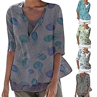 Short Sleeve for Women Shirts Floral Printed Button Up Blouses V Neck Casual Loose Casual Summer Flowy Tops