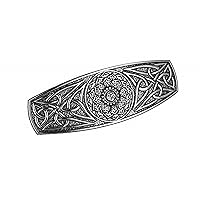 Kkjoy Hair Barrettes Large Hand Crafted Hair Clips Retro Vintage Metal French Hairpins Viking Celtic Knot Hair Accessory Hair Barrettes for Women Girls Jewelry Accessory(Silver))