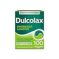Dulcolax Stimulant Laxative Tablets, Predictable & Effective Constipation Relief, Relieves Straining & Bloating, Bisacodyl 5 mg, 100 Count