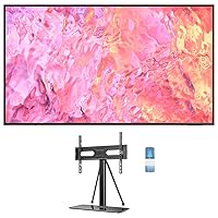 SAMSUNG QN43Q60CAFXZA 43 Inch QLED 4K Dual LED Smart TV with an ErgoAV ERTSL2-01B Tabletop TV Stand for 40 Inch-75 Inch TVs and a Walts HDTV Screen Cleaner Kit (2023)