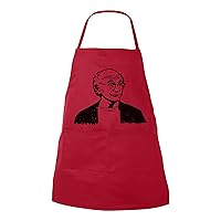 Funny Cooking Apron, Larry David Inspired, Kitchen Apron, Grilling Apron Two Pockets, (Red)