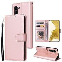 Cell Phone Flip Case Cover Phone Flip Case for Samsung Galaxy S23 Plus,for Samsung Galaxy S23 Plus Case, Premium PU Leather Wallet Case [Wrist Strap] Flip Folio with Card Solts (Color : Pink)