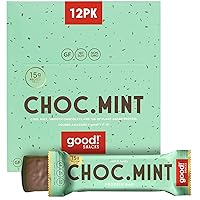 good! Snacks Vegan Chocolate Mint Protein Bar | Gluten-Free, Plant Based, Low Sugar, Kosher, Soy Free, Non GMO | 15g Protein (12 Bars)