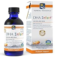 DHA Infant, Unflavored - 2 oz - 1050 mg Omega-3 + 300 IU Vitamin D3 - Supports Brain & Vision Development in Babies - Non-GMO - 12 Servings