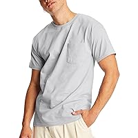 Hanes Men's Heavyweight Pocket T-Shirt, Beefy-T Full-Cut Cotton Pocket Tee for Men, Crewneck T-Shirt For Men, 1 or 2 Pack