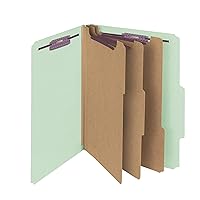 Smead Pressboard Classification File Folder with SafeSHIELD Fasteners, 3 Dividers, 3