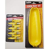Cooking Concepts Corn on the Cob 4pc tray set & 8pc corn holders BUNDLE Cooking Concepts Corn on the Cob 4pc tray set & 8pc corn holders BUNDLE