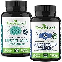 Riboflavin & Magnesium Migraine Supplement - Riboflavin 400mg for Headache Relief - Ultimate Magnesium Bundle with B2 Vitamin 400mg for Headache Migraine Relief Capsules