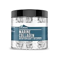 Collagen Peptides (200 Capsules) Hydrolyzed Fish Collagen, Non-GMO, Scent-Free, Bioavailable (960 mg Serving)