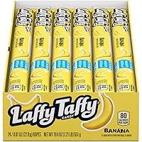 Laffy Taffy Rope Candy, Banana Flavor, 0.81 Ounce Ropes (Pack of 24)