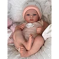TERABITHIA 18Inches Rooted Hair Lifelike Reborn Baby Dolls with Weighted Cloth Body Realistic Newborn Preemie Dolls Collectible Art Doll Birthday Gift Set for Kids