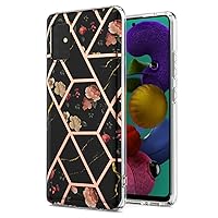 IVY Galaxy A51 5G [Marble & Flowers Series] Case for Samsung Galaxy A51 5G Case - Black
