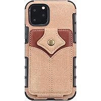 Wallet Case Compatible with iPhone 12/12Pro, PU Leather TPU All-Inclusive Shockproof Protection Phone Case with Card Slots[Screen Protection] (Color : Gold)
