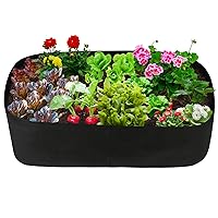 Pannow Fabric Raised Planting Bed, Garden Grow Bags Herb Flower Vegetable Plants Bed Rectangle Planter for Plants Flowers and Vegetables (2ft x 4ft)