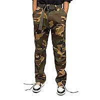G-Style USA Men's Relaxed Straight Fit Tactical Work Cargo Pants 6CP01 - New Woodland Camo - 38/34