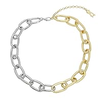 Steve Madden Women's Chain Necklace, One Size, Two-Tone