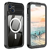 for iPhone 15 Plus Waterproof Case, Built-in Screen Protector, Shockproof, Snowproof, Dustproof, Full Body Protective Cover for iPhone 15 Plus Compatible with Magsafe 6.7 inch Black