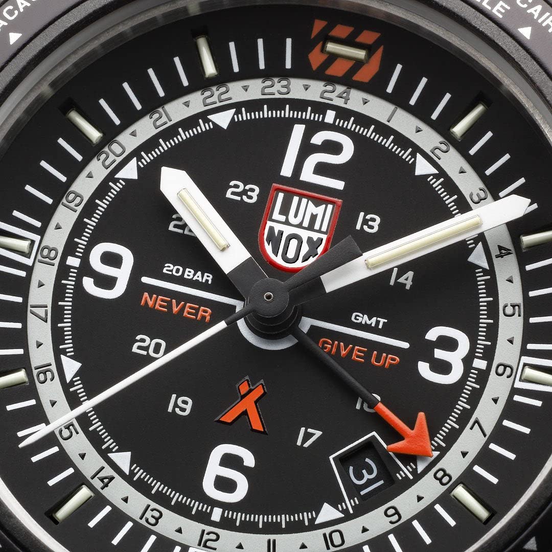Luminox Bear Grylls Survival XB.3762 Mens Watch 45mm - Pilot Watch in Silver/Black Date Function Second Time Zone 200m Water Resistant Sapphire Glass