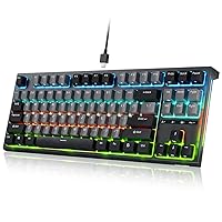 i87 Mechanical Keyboard Gaming 75% Compact TKL Hot Swappable Keyboard Linear Red Switches RGB Backlit Side Light Wired Ergonomic Design Software Supported 87Keys, Black/Grey
