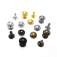 400 Set (4 Color) Domed single cap rivets 8 mm cap diameter Studs Sewing Leather,gold/silver/nickel/bronze
