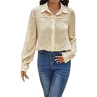 Women's Tops Sexy Tops for Women Women's Shirts Letter Graphic Button Front Shirt