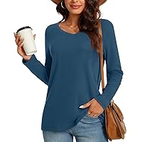 Anydeer Womens Tunic Tops Fashion Long Sleeve Sweatshirt Casual T-Shirt Loose Blouse Basic Pullover