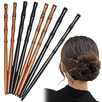 Wooden Hair Sticks 8PCS Hair Chopsticks for Women Bamboo Shape Chinese Hairpin Vintage DIY Hair Pins for Buns Long Hair