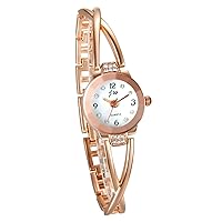 JewelryWe Women's Watch, Elegant Cross Bracelet Design with Rhinestone Digital Dial Clasp Watch, Alloy, Rose Gold Silver, Christmas Day, birthday