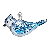 Old World Christmas Bright Blue Jay Glass Blown Ornament for Christmas Tree