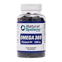 Omega 369 1000 mg 100 Softgels by Natural Systems - Triple Omega 3 6 9 Flax Seed Oil Supplements - Flax Seed Oil Omega 3 6 9 capsules with Essential Fatty Acids - Support Heart and Circulatory Health*