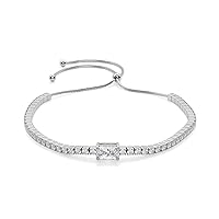Super Shiny Bound to You Bracelet, Radiant Cut 2.15CT, Colorless Moissanite Bracelet, White Gold Plated 925 Sterling Silver, Wedding Gift, Engagement Gift, Perfact for Gift Or As You Want