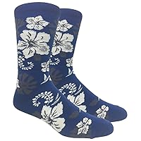 Aloha Hawaiian Floral Hibiscus Pattern Socks (Adult Large)