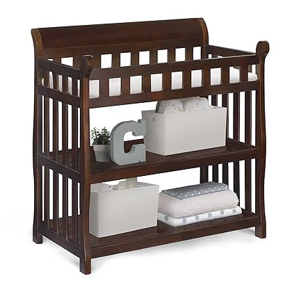 Delta Children Eclipse Changing Table with Changing Pad, Black Cherry