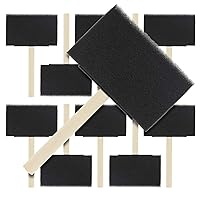 US Art Supply 4 inch Foam Sponge Wood Handle Paint Brush Set (Value Pack of 10) - Lightweight, durable and great for Acrylics, Stains, Varnishes, Crafts, Art