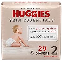 Huggies Size 2 Diapers, Skin Essentials Baby Diapers, Size 2 (12-18 lbs), 29 Count