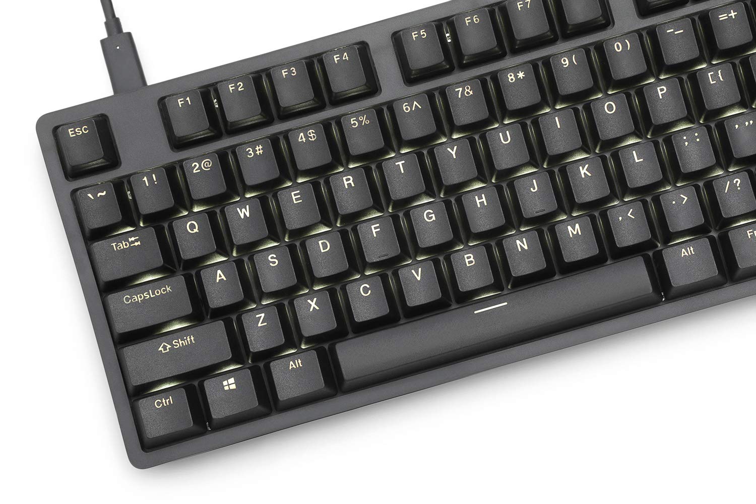 DROP ENTR Mechanical Keyboard — Tenkeyless Anodized Aluminum Case, Doubleshot Shine-Through PBT Keycaps, N-Key Rollover, USB-C, White Backlit LED, Fast & Linear Switches (Black, Gateron Yellow)