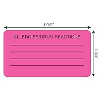 tabbies TAB01730, ALLERY/Drug Reactions Alert Labels, 250 / Roll, Pink